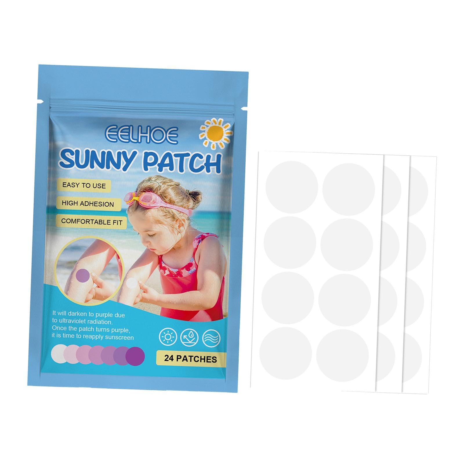 24X Sun Patch Skincare Uv Detecting Stickers For Picnics Hiking Sun Exposure-picture-37