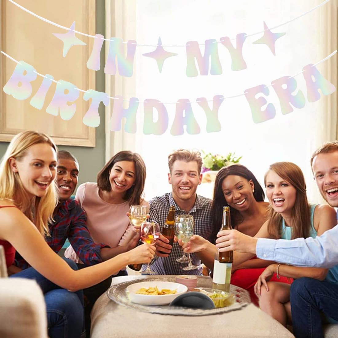 In My Birthday Era Bannière à Suspendre, Guirlande D'anniversaire à Paillettes Tendance Pour L'ère D'anniversaire - Bannière Pré-enfilée - Toile De Fond D'anniversaire Pour Amis - Cadeau De Fête