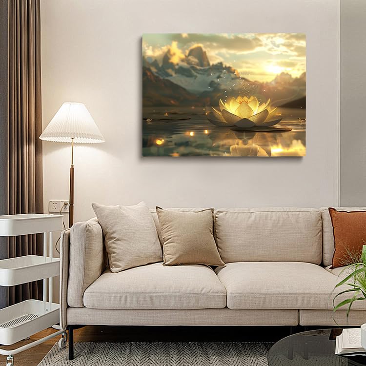 MODOJOART 2 Piezas De Lienzo Zen Para Pared, Flores Blancas Y Piedras Negras, Impresiones De Meditación, Lienzo De Arte Para Baño, Yoga, Meditación, Spa, Decoración De Habitación (obra De Arte-01, 20
