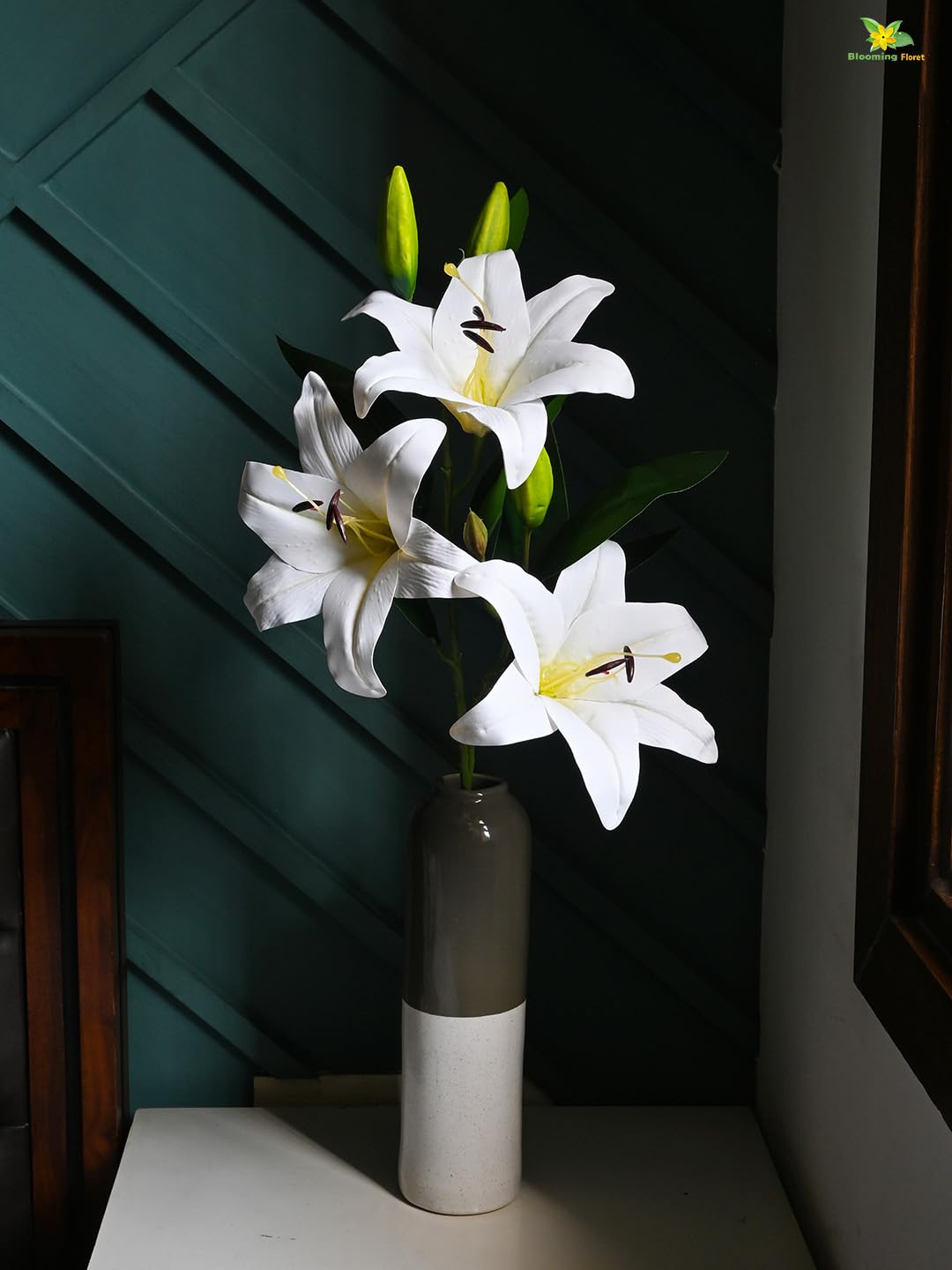 Blooming Floret Attractive Artificial Lily Stick | 31.5 inch Tall for Home Decor/Office Decor/Party Decor/Gifting | 3 Flower Heads in White Color & Durable Ornamental Flowers for Interior (B0CHSC8LKS) Amazon Price History, Amazon Price Tracker