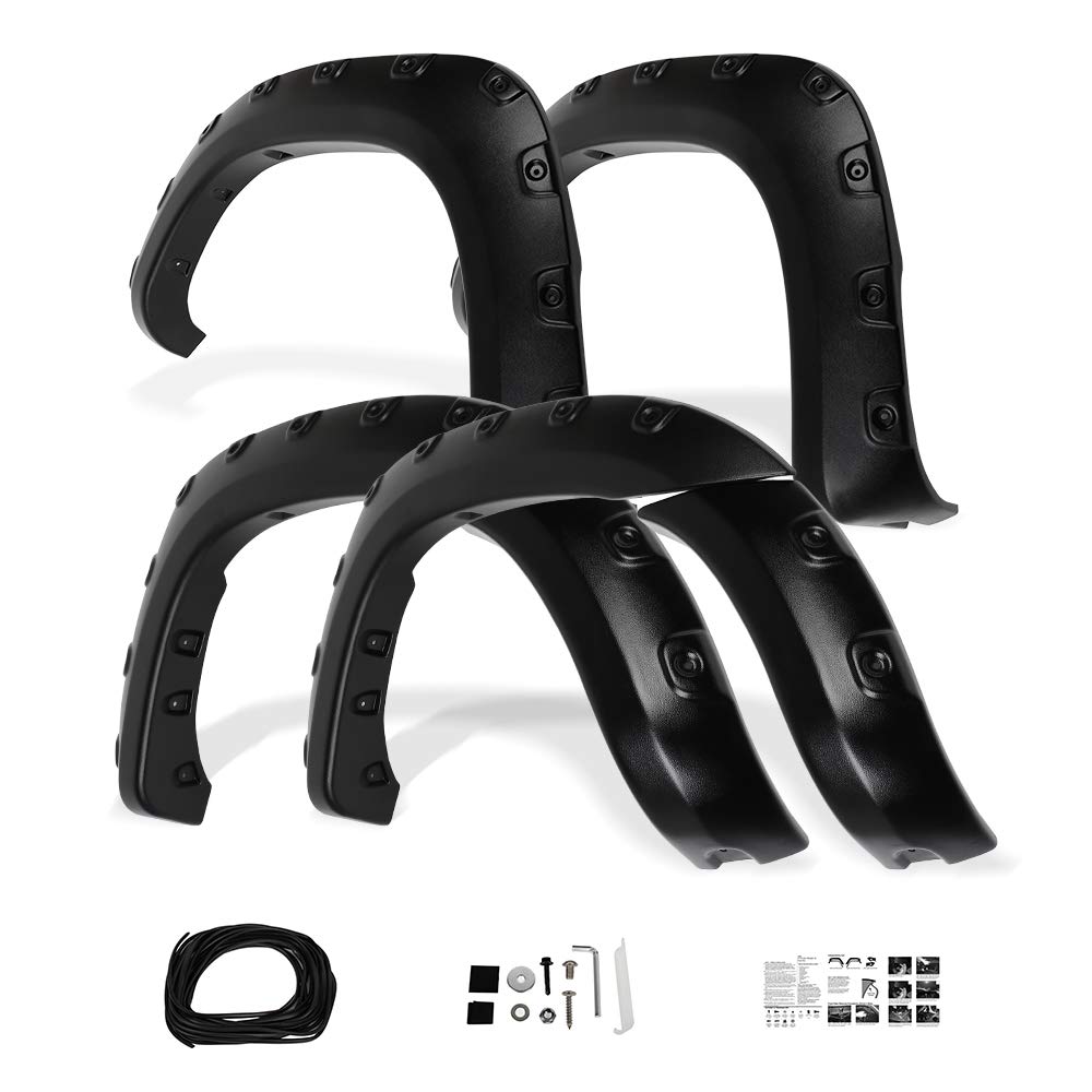 Photo 1 of SCITOO Replacement Parts Body Trim ABS Pocket Rivet Bolt Style Plastic Fender Flares Black Textured Compatible For Toyota Tacoma 2005-2011 TRD Sport