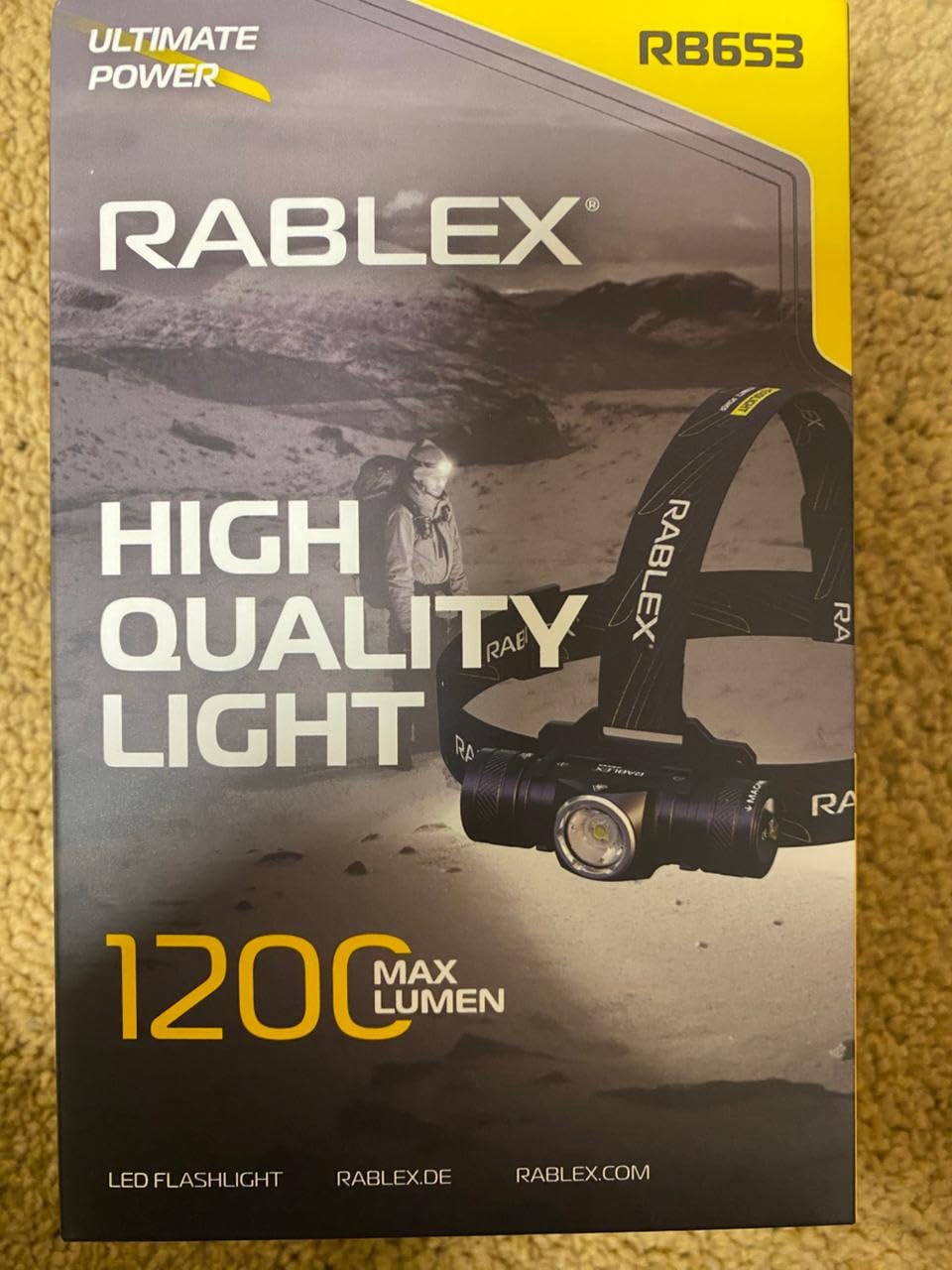 RB653 LED-Stirnlampe, 1200 Lumen Wiederaufladbare LED Kopflampe mit 6 Lichtmodi, Rotlicht & Sensor USB-Aufladung, IPX6 Wasserdicht Leicht & Kompakt Ideal für Camping, Wandern Pack of 2