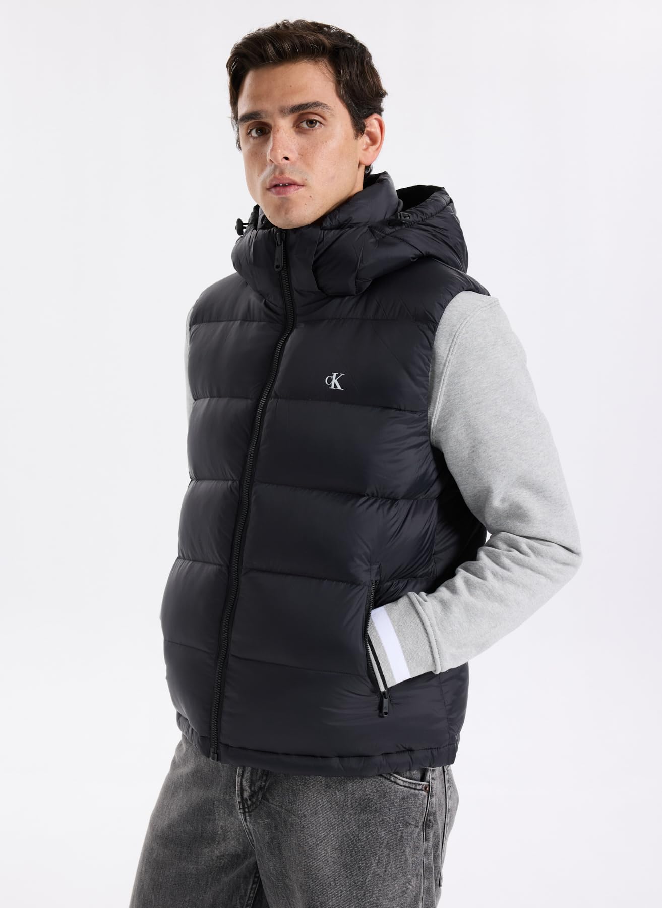 Calvin Klein Kamizelka Mężczyźni Ls Nylon Zip Off Hood Down Puffe Lv04rd531g