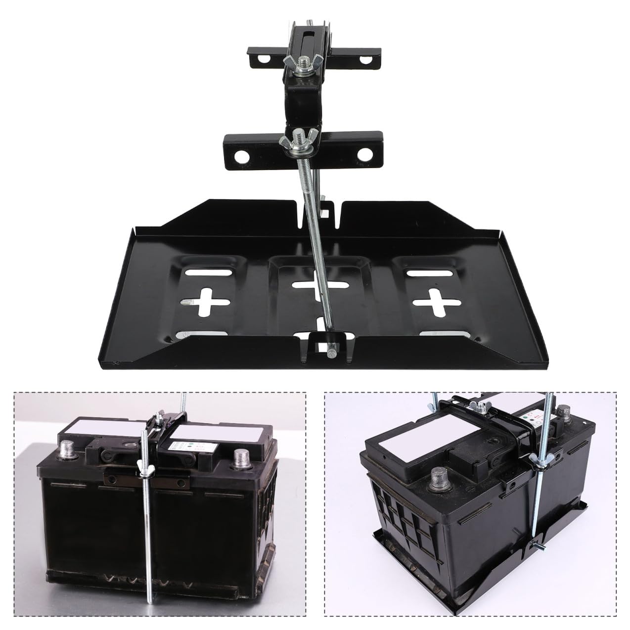 Support Fixation Batterie Voiture Antirouille Maintien Sécurisé pour Batteries Automobiles Résistant et Stable Adapté Transport Conduite