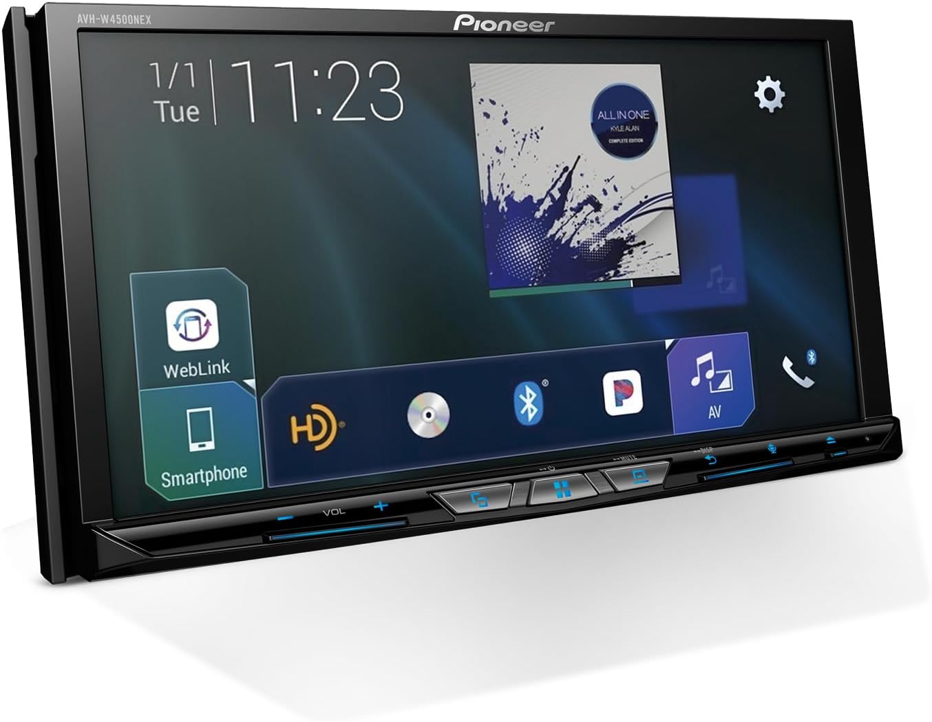 AVH-W4500NEX 7" Capacitive Touchscreen, Double Din – Wireless & Wired Apple CarPlay & Android Auto, Bluetooth, CD/DVD, SD Card, USB, Backup Camera, HD Radio, SiriusXM, FLAC, Hi-Volt RCA