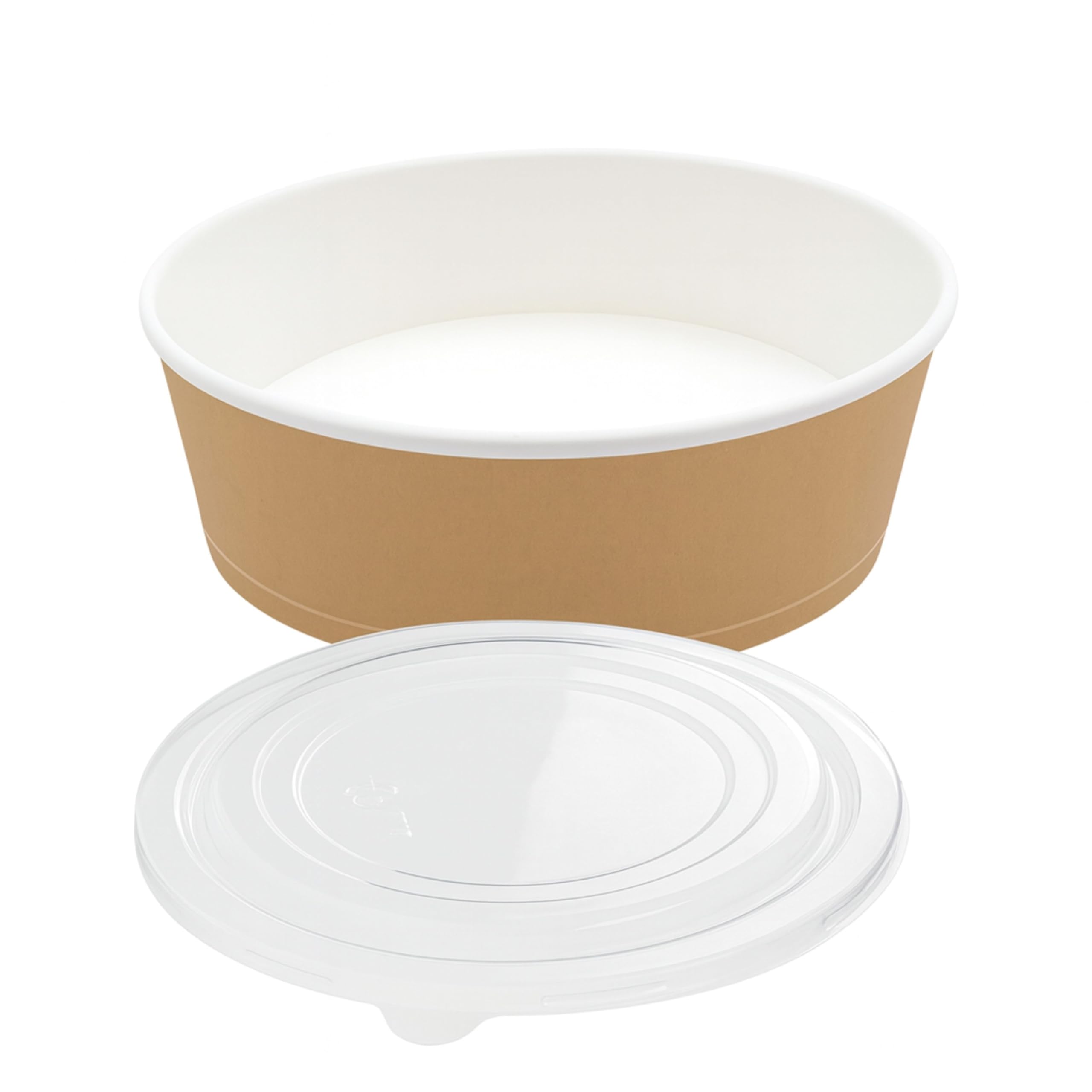Bowl Poke 100 Pezzi con Coperchi 1L Cartoncino Kraft Alimentare Resistenti a Cibi Umidi e Unti