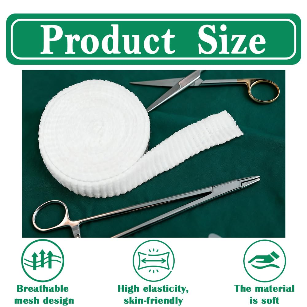 2 Rolls Tubular Bandage, 0.98×78.74in Elastic Net Wound Dressing, Adhesive-Free Stretch Mesh Gauze, Mesh Net Bandage Wrap for Arm — Wet/Dry Dressing Retention (White) — Amazon image 3