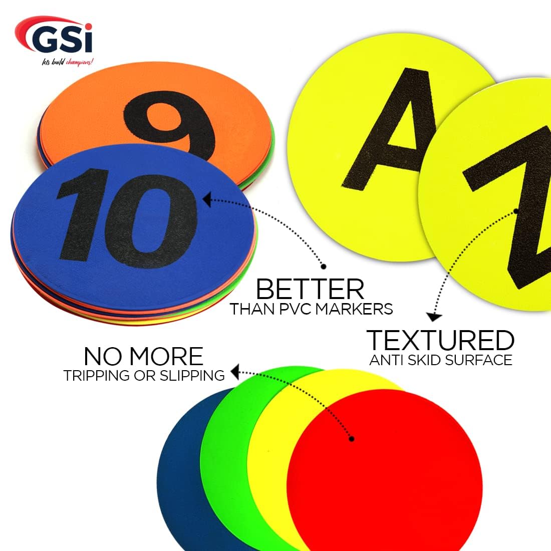 GSI - Evidenziatore combinato a 12 punti, numerato, alfabeto