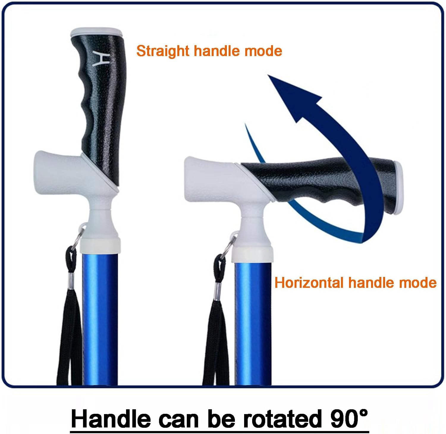 Foldable Hiking Poles,Aluminum Hiking Sticks,Handle Adjustable at 90°,for Hiking, Camping, Mountaining, Backpacking, Walking, Trekking(1PC)