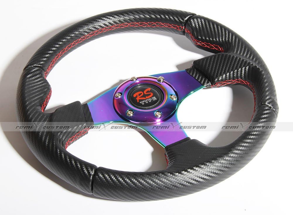For 2002-2005 Honda Civic Si EP3 320mm Jet Style Carbon Style Neo Chrome Steering Wheel