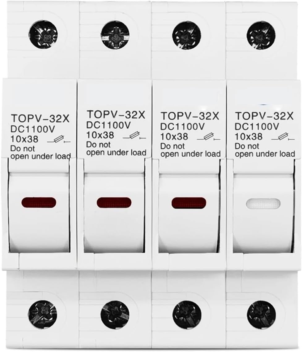 1P 2P 3P 4P 1100V DC Fuse Holder 10 * 38mm high Voltage PV TOPV-32X Base(4P with LED)