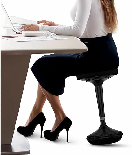 Miniatura 3 de WOBBLE STOOL Silla de escritorio de pie ergonómica alta altura ajustable sentarse de pie equilibrio de oficina barra de dibujo giratorio inclinado