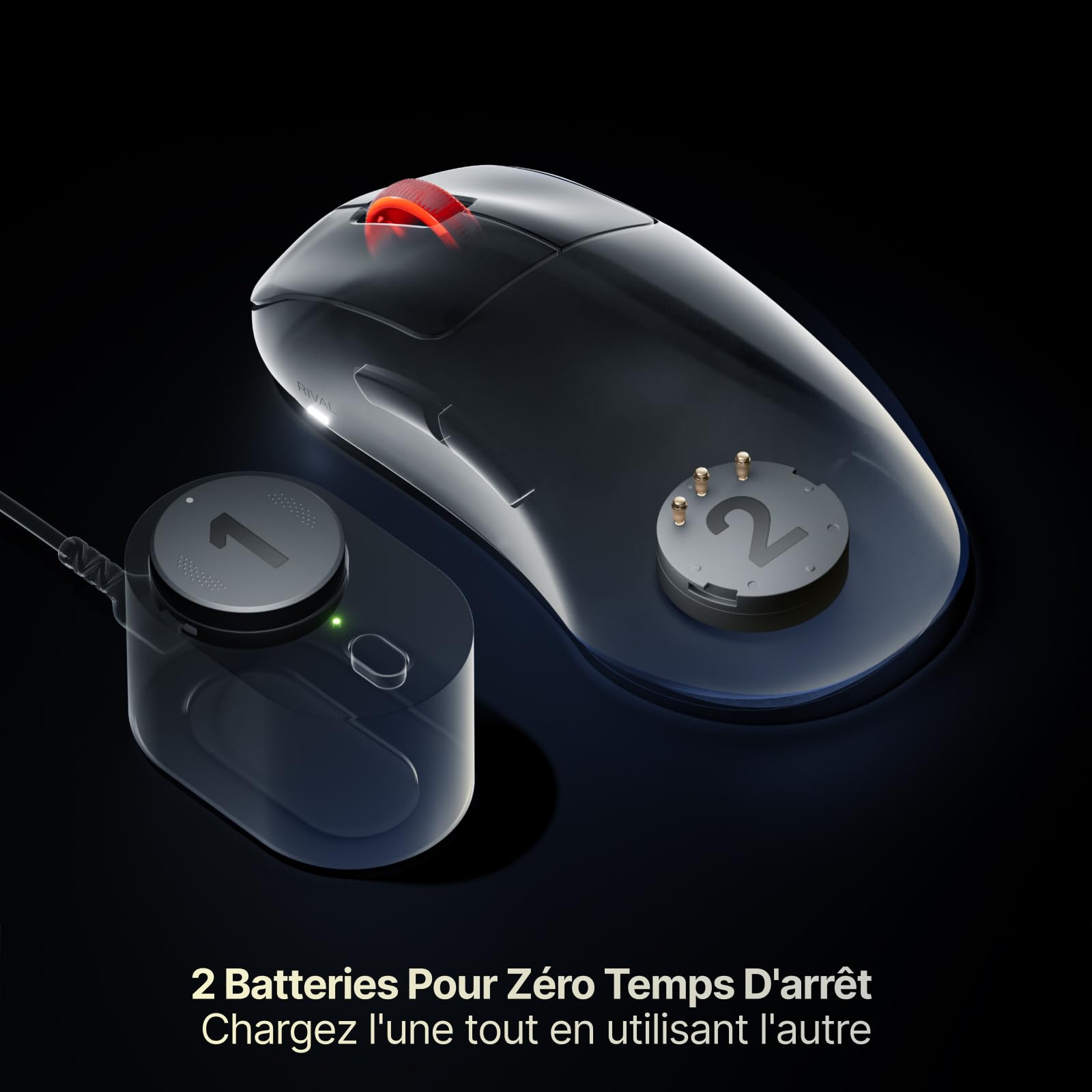 SteelSeries Rival Pro Wireless Ergonomische Gaming-Maus – Schwarz