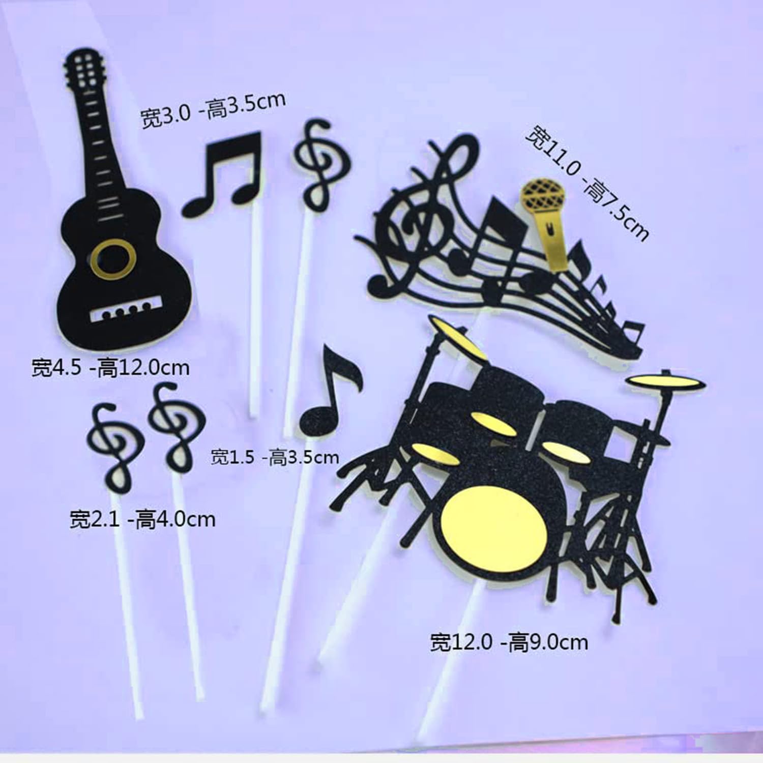 40 Stück Cake Topper Mit Musiknoten & Gitarren – Deko Für Geburtstagstorte & Muffins