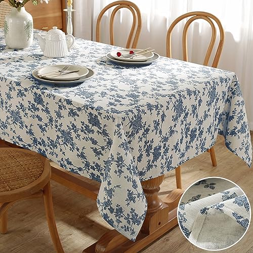 SASTYBALE Linen Tablecloth Square Spillproof Table Cloth Wrinkle Resistant Washable Textured Linen Table Cover for Kitchen Dinning Parties Farmhouse Outdoor Beige 52" x 52"