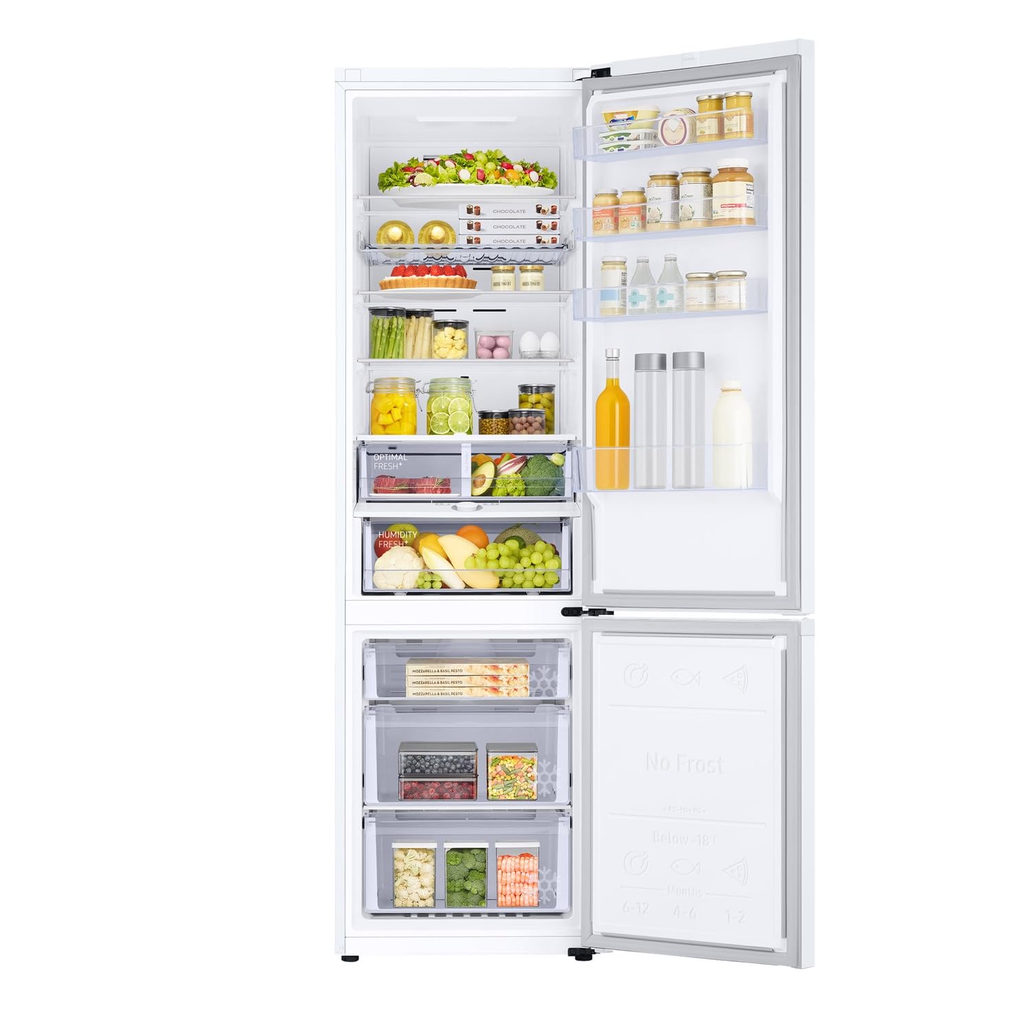 Samsung RB38C600EWW/EF - Frigorífico Combi 200cm - 390L, Clase E, Color Blanco - SmartThings AI Energy Mode, Tecnología SpaceMax™