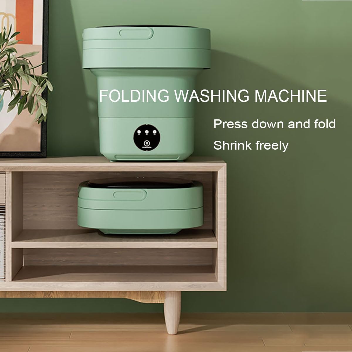 Foldable Travel Washing Machine 12 * 6 * 12in Small Washer 8L Space Saver Portable Washing Machine Clean Laundry Anywhere For Tiny Spaces(Purple)