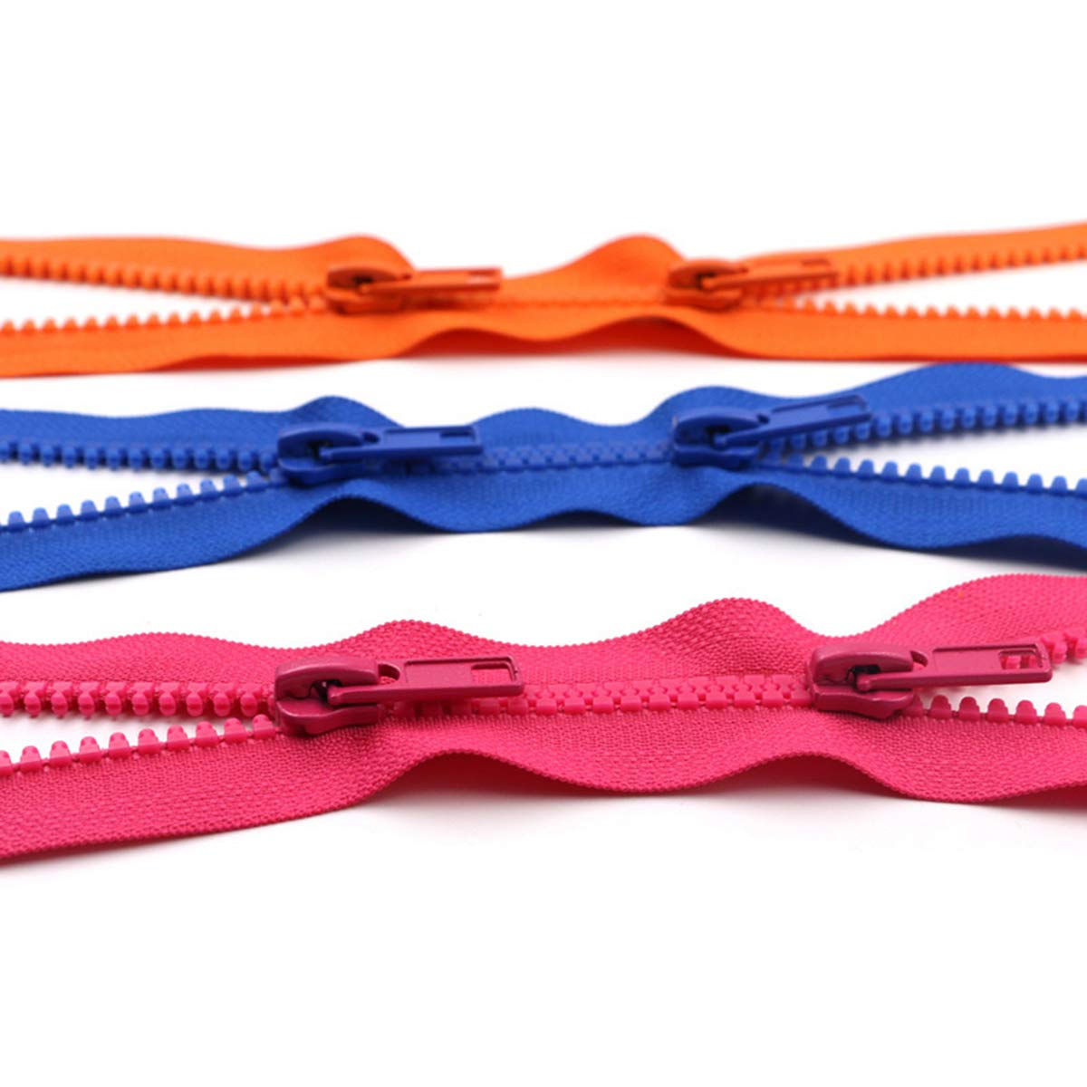 cremallera desmontable, 2 cremalleras de resina 5# doble extremo abierto 50/200cm(Color 7,200cm)