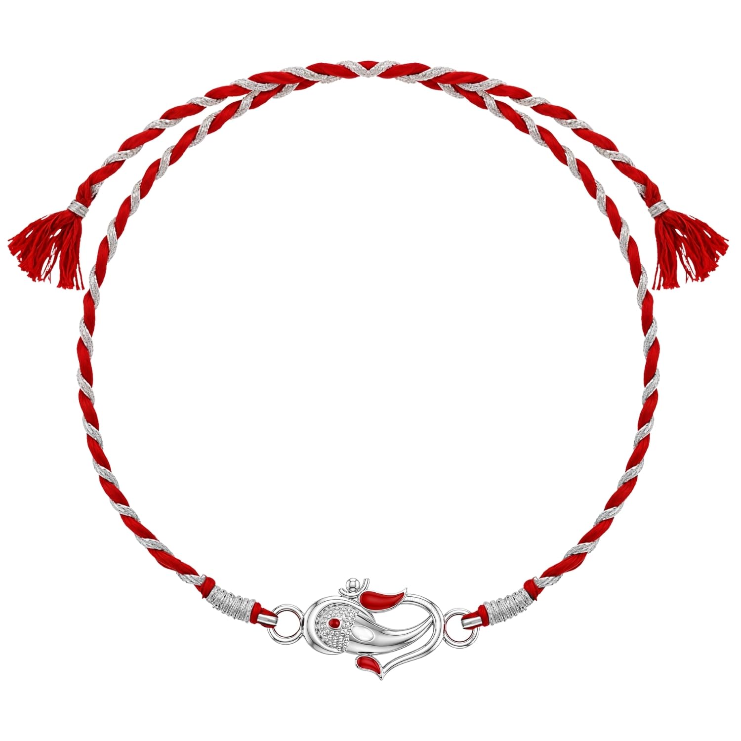 925 Silver Ganesh Krishna Morpankh Rakhi | Stylish Rakhi for Boys & Men | Lovely Gift-image-22