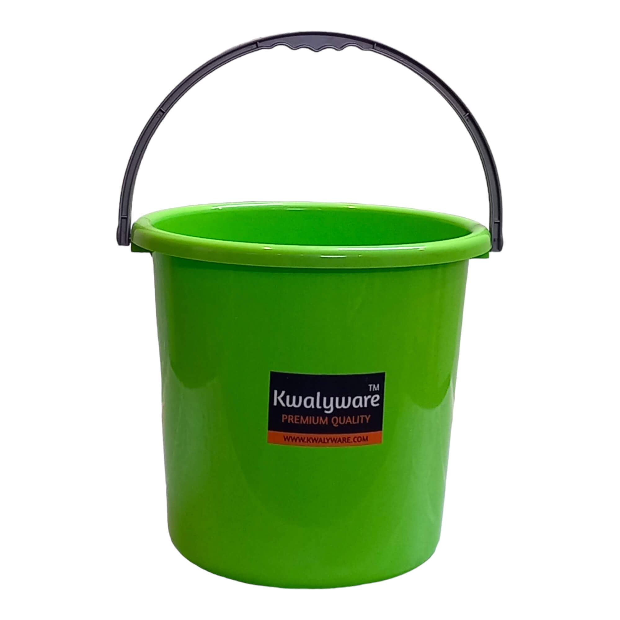 Kwalyware Premium Bucket, 18 Liters, Green, Perfect for use in bathrooms, Kitchen and Wet Utility Areas, Sturdy Bucket with Easy Grip Handle, Strong and Durable Buckets