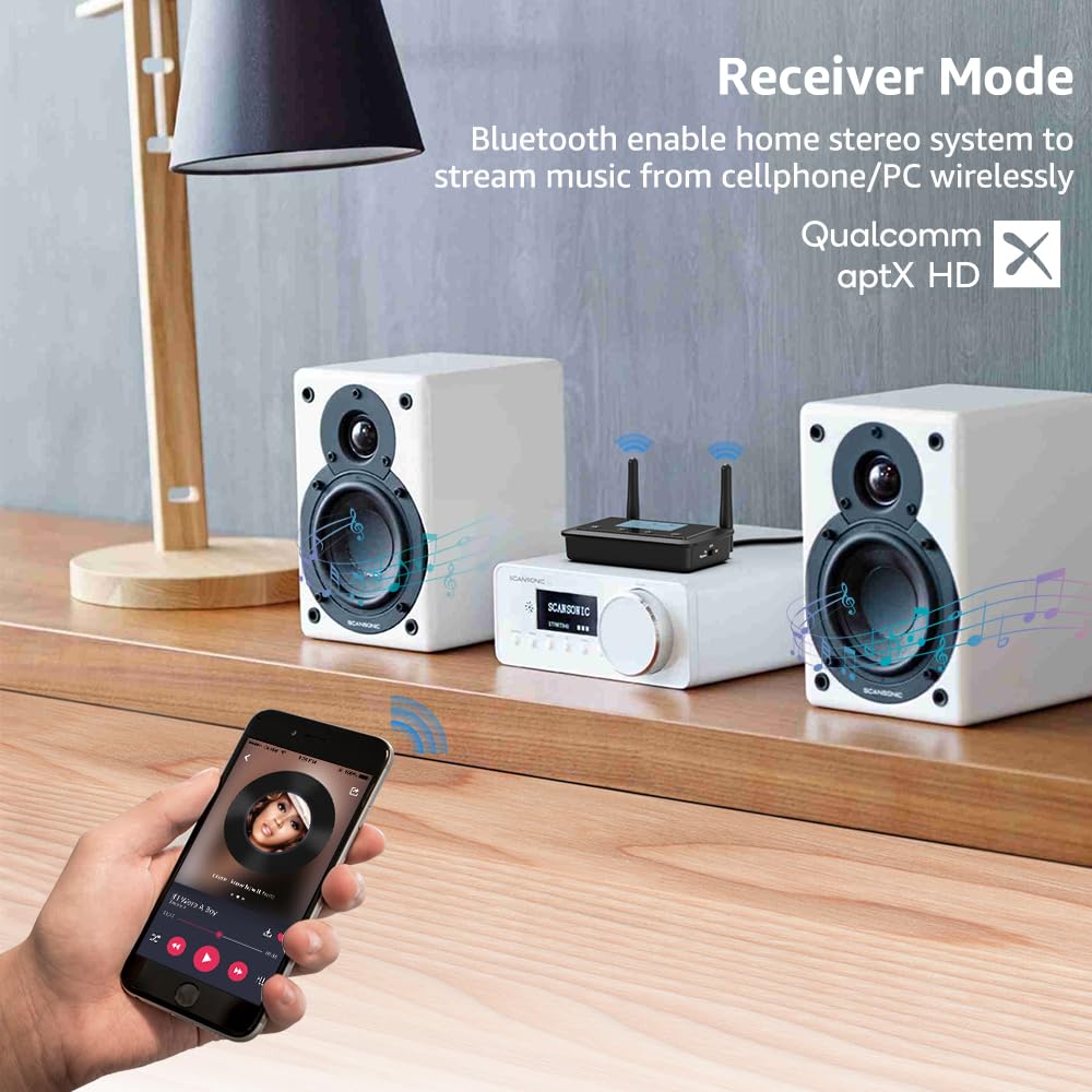 1Mii B03+ Émetteur Bluetooth pour TV, Transmetteur Récepteur Bluetooth 5.3