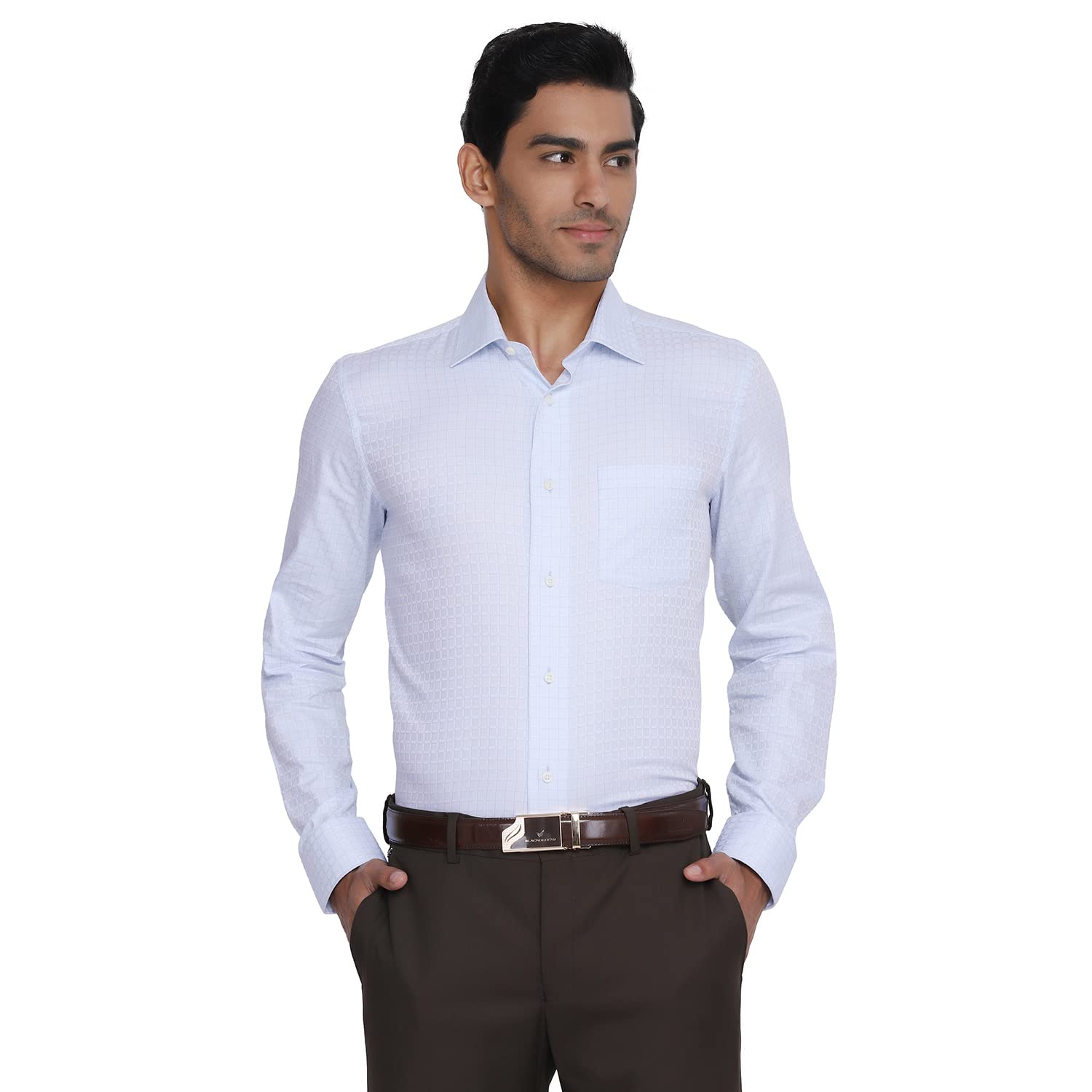 blackberrys Men's Formal Full Sleeve India Slim Fit Shirt-BP-LG-CH-Cassius