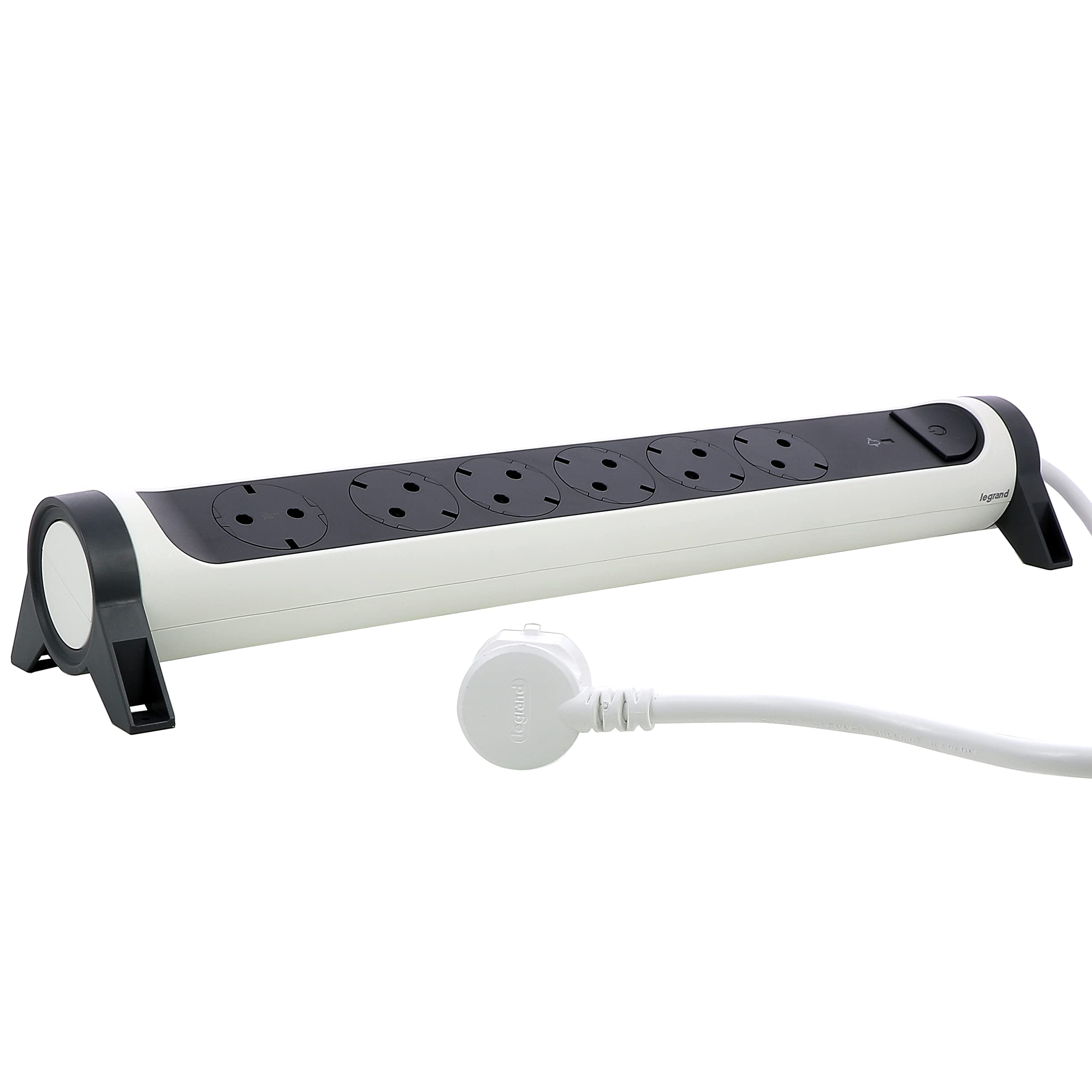 LEGRAND Regleta de enchufes con protección contra sobretensión, con Interruptor, Base múltiple con 6 Tomas de Corriente, Cable de 1,5 m, Color Blanco/Gris Oscuro 694509 — view 4