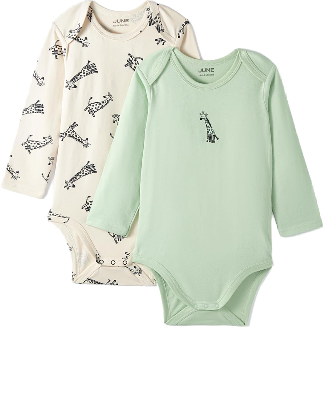 June Baby Girl Baby Giraffe Patterned Long Sleeve Body