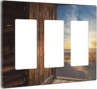 Vista 118 de Cubierta de Interruptor de Luz de 1 Gang con Escena de Flores de Grecia Mediterránea, Dispositivo Individual Basculante/GFCI, Placa Decorativa