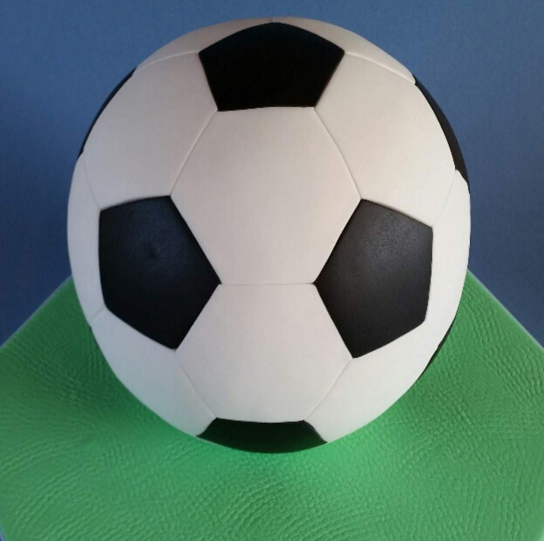 Football Cake Cutter Set (Hexagon and Pentagon) to Cover Spherical Ball Cake 20cm, Silver - Image 4