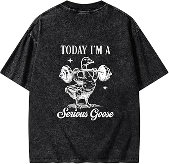 Women's Gym Shirt - Today I'm A Serious Goose Printed T-Shirt, Funny Workout Tank Top for Ladies Black