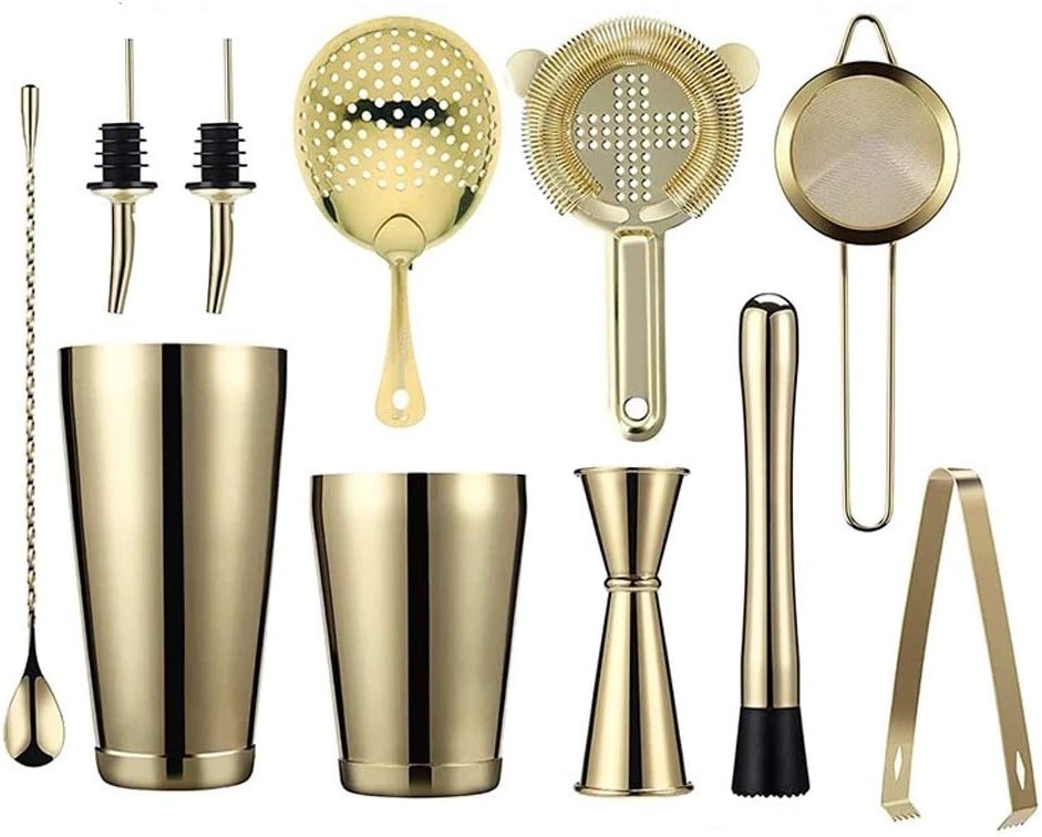 VIDI 2020 11 Piece Kit Cocktail Shaker Barware Set Includes Stir Bar Bartenders Tools