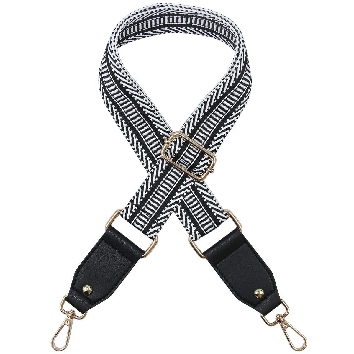 Duwi Wide Handbag&Purse Strap Jacquard Woven Guitar Style Replacement Strap Multicolor Canvas Adjustable Crossbody Bag Strap