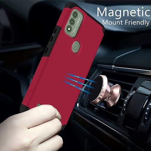 Miniatura 8 de TJS Funda compatible con Wiko Voix, híbrida de doble capa (compatible con montaje magnético), a prueba de golpes, protección contra caídas, contra