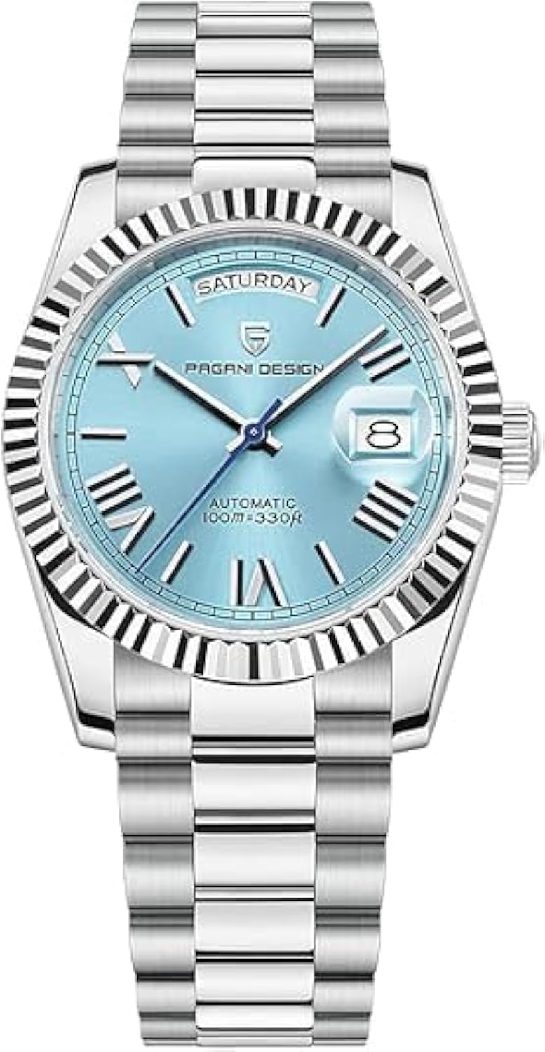 RollsTimiPagani Design 1752 Men's Automatic Watch, Date Watch Men's, Sapphire Glass, Japan Imported Movement, Self-Winding Movement Stainless Steel Watch, 100M Waterproof.
