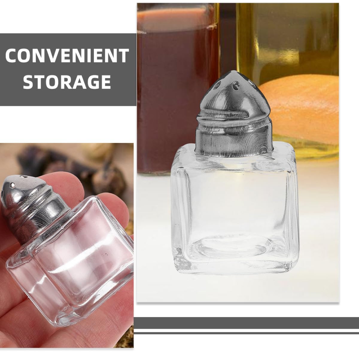 Ensemble de 4 Salières Miniatures en Verre Trous, Légères et Incassables, Cuisine et Activités Extérieures