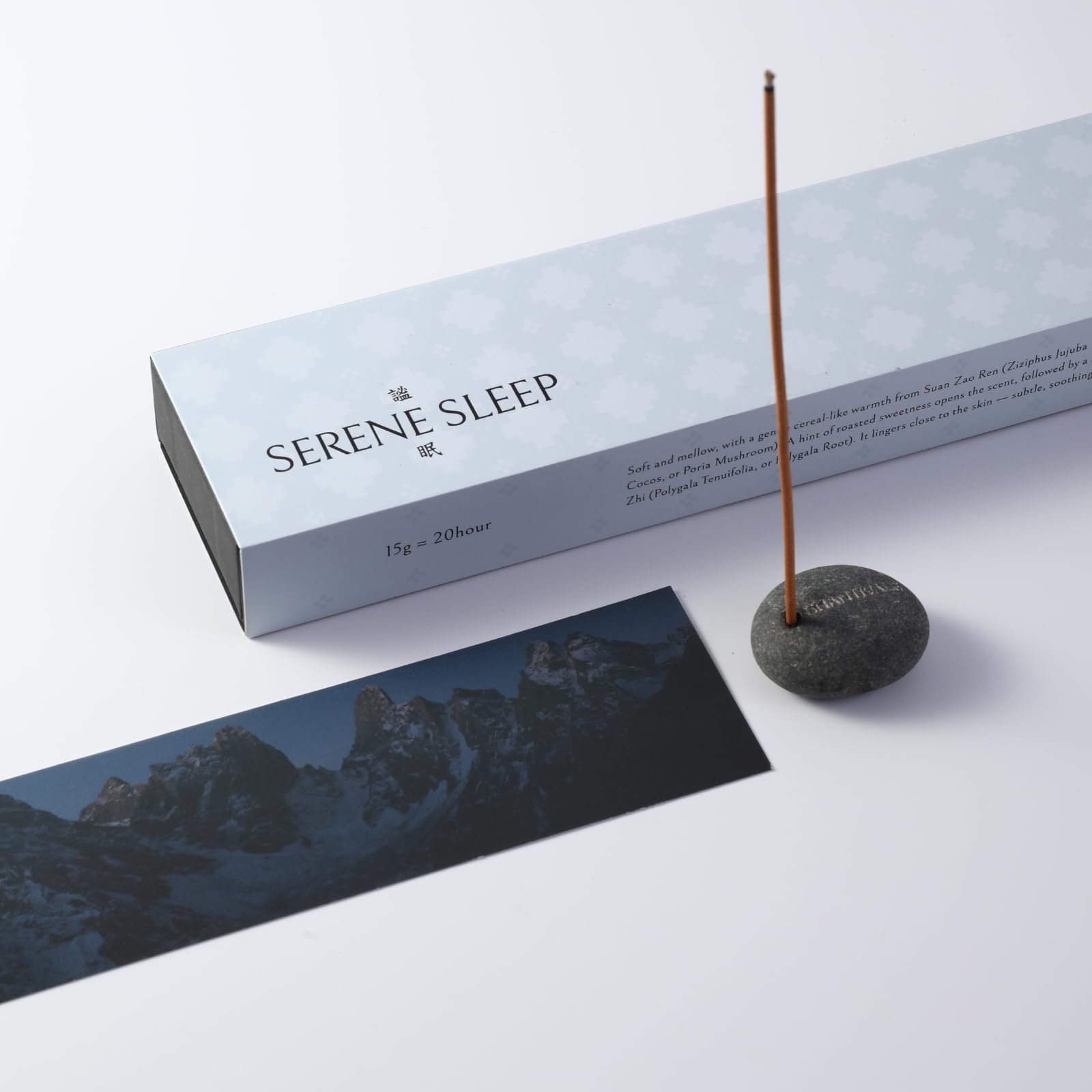 100% Natural Incense Sticks with Holder, Soothing Herbal Incense for Sleep Support | Woody TCM Blend, 40-Minute Burn, Low Smoke, Non-Toxic, Valentines Day Gift Set