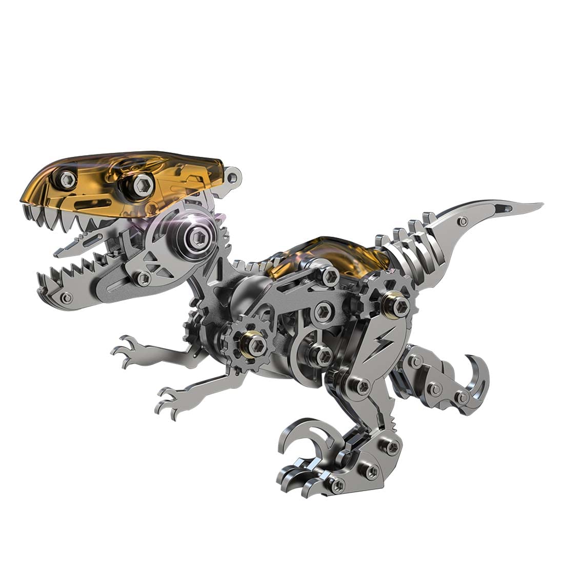 Puzzle 3D metalu Dinozaur Velociraptor Model Kit, 162 szt. Stalowe puzzle 3D metalu Miniaturowe zestawy modeli, Puzzle 3D łamigłówką, ozdoby stali nierdzewnej dorosłych