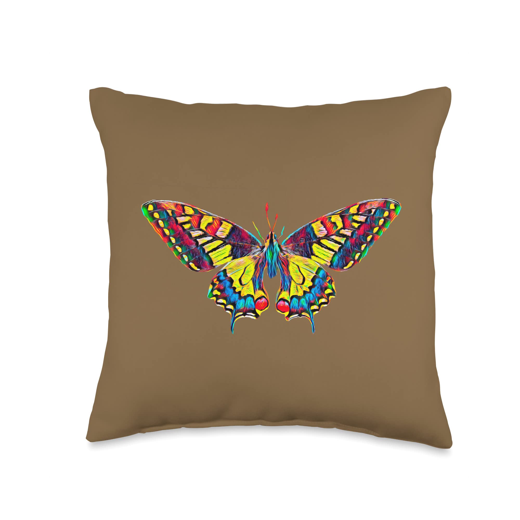 Colorful Beautiful Butterfly Throw Pillow, 16x16, Multicolor