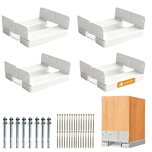 8x8 Post Base for Concrete Heavy Duty Black E-Coated 8x8