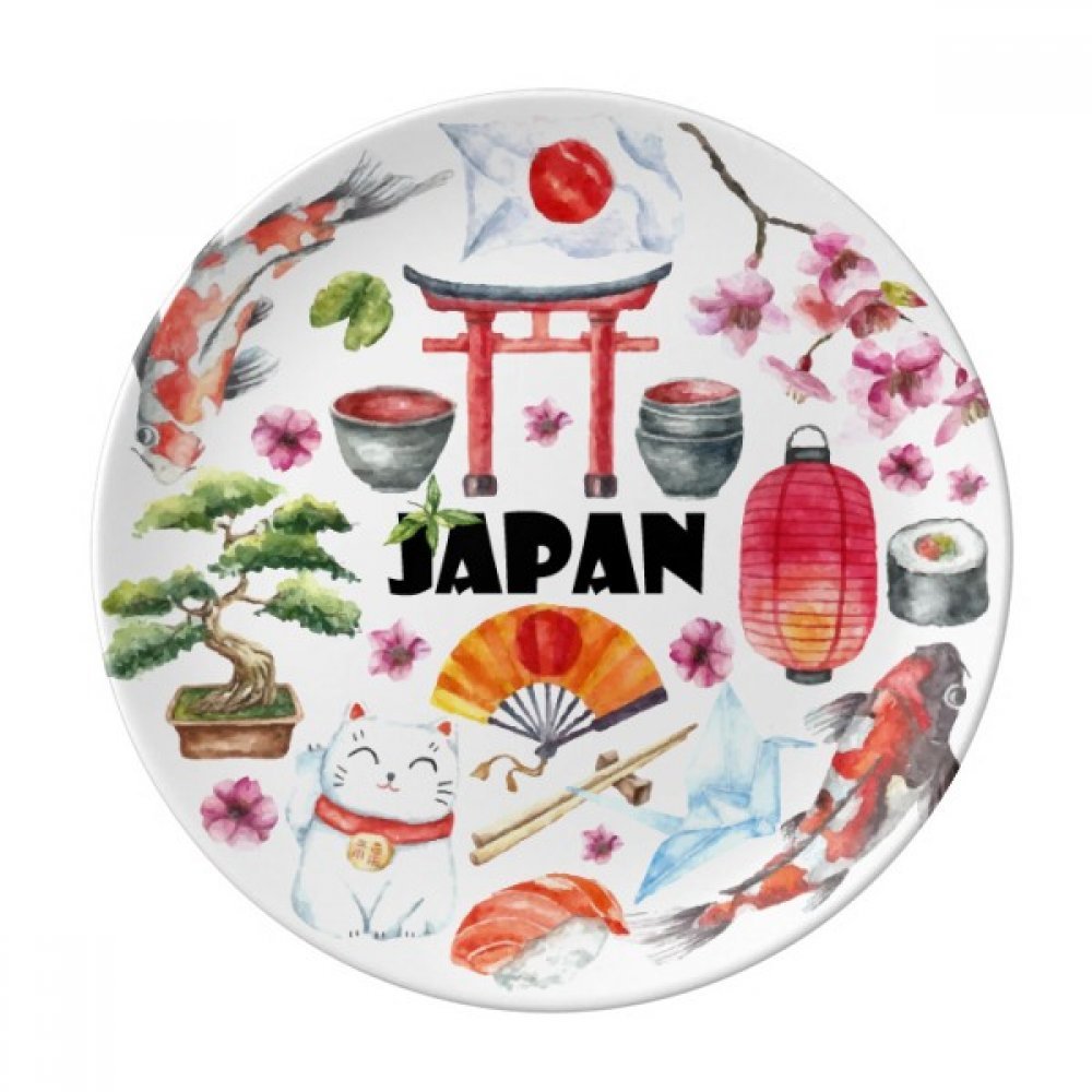 Assiette en porcelaine japonaise de 20,3 cm au style aquarelle mignon pour dessert