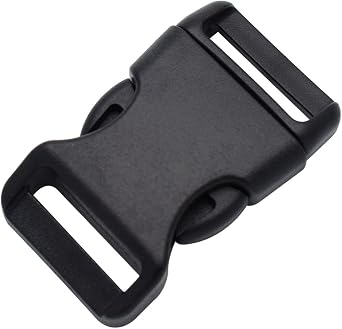 15 Pack Contoured Plastic Buckles 3/4 Inch Side Release Black Buckle | for Paracord Bracelets/Bag/Backpack