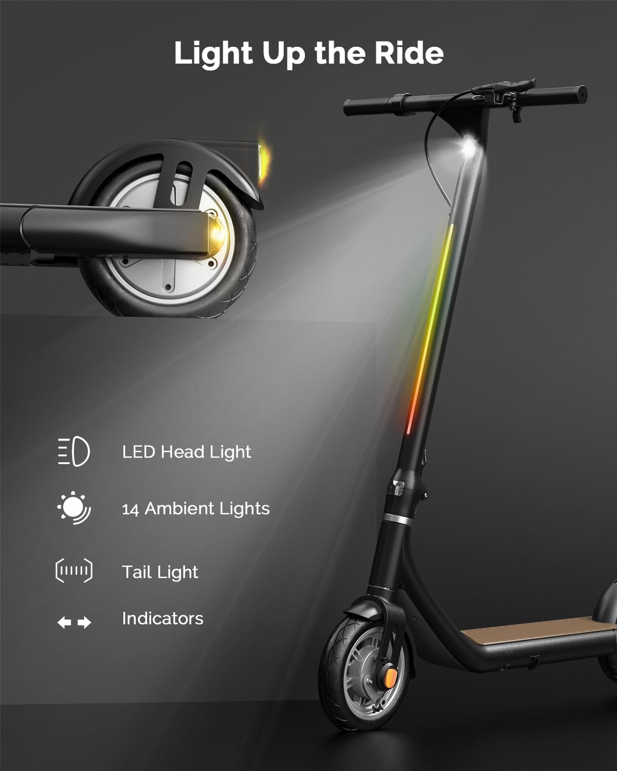 Atomi Electric Scooter with LED lights and indicators