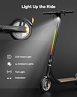 Vista 4 de Atomi Scooter eléctrico E20E30Alpha Lite, motor de 500 W650 W con 19 millas de largo alcance, velocidad de 15.6 Mph, scooter plegable portátil