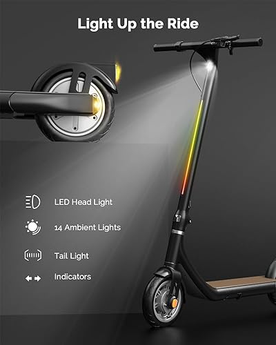 Miniatura 4 de Atomi Scooter eléctrico E20E30Alpha Lite, motor de 500 W650 W con 19 millas de largo alcance, velocidad de 15.6 Mph, scooter plegable portátil para