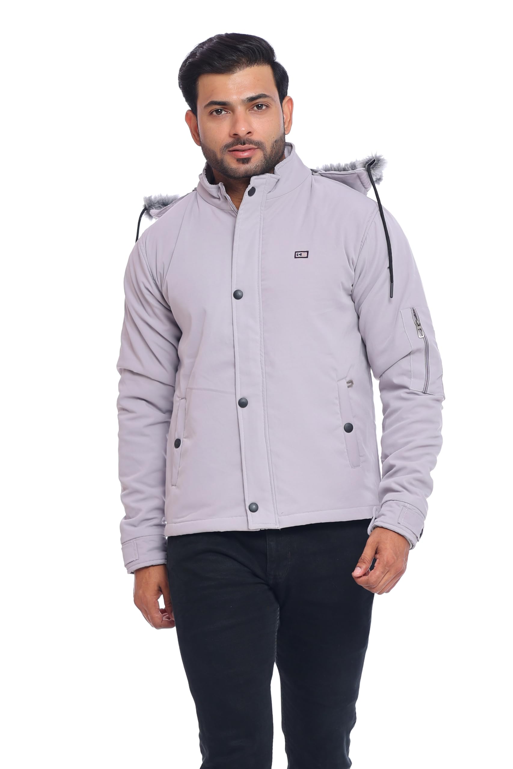 Buy Kings Creed Men's Jacket With Removable Hood, Zip Pockets