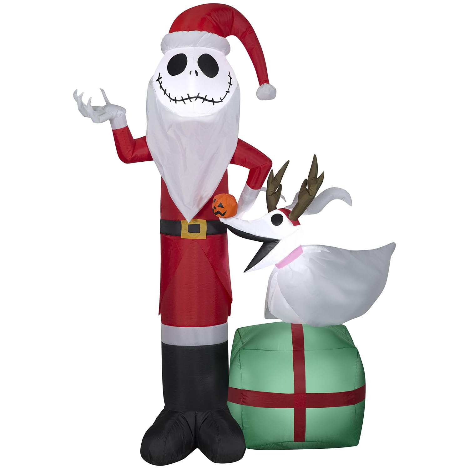 Cric gonflable Skellington et son fidèle Zero pour illuminer vos soirées d'Halloween