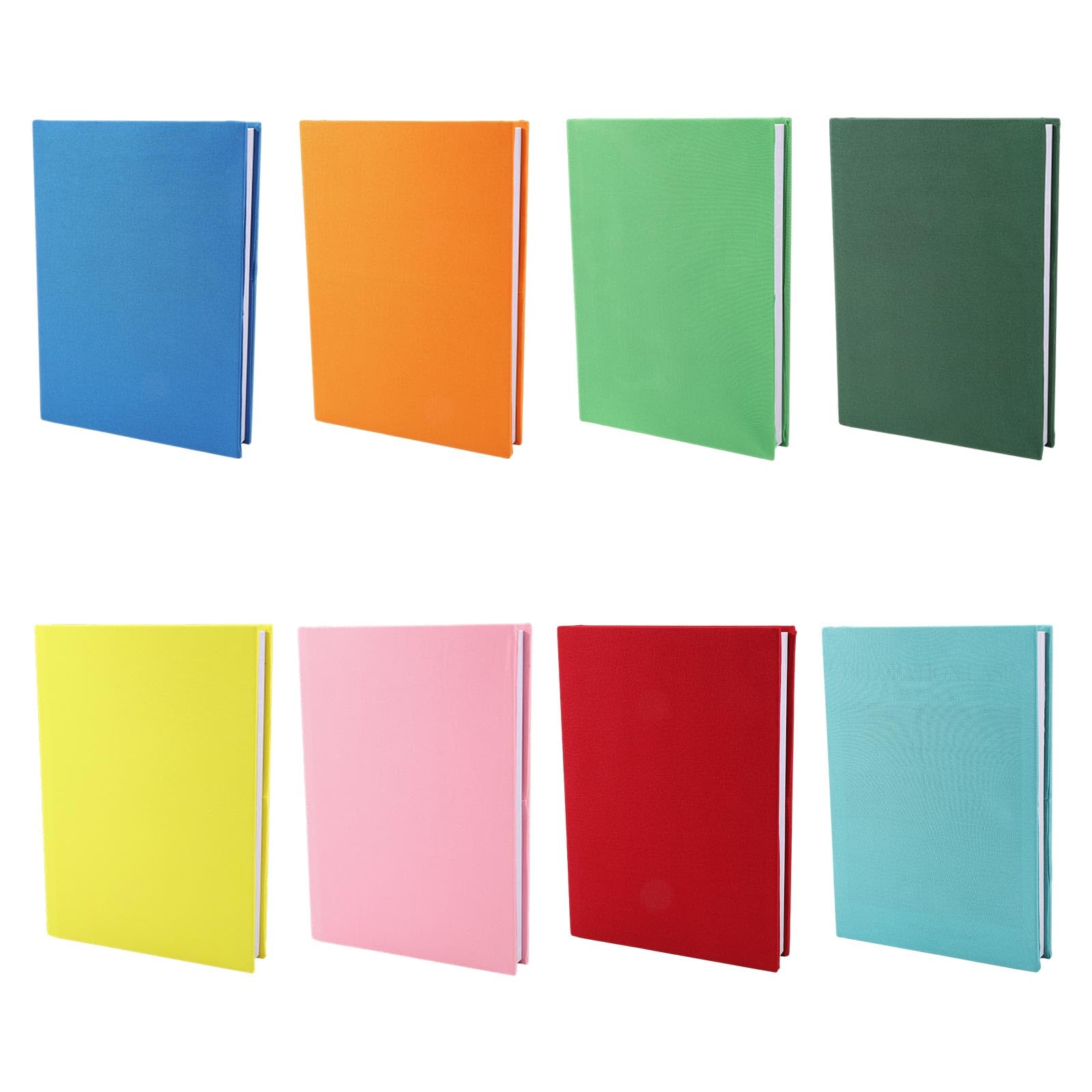 GLOBLELAND 8 Pcs 8 Colors Elastic Cloth Book Covers with Ribbon 9"x11" Washable Book Protective Cover Up to 10"x12.5" Adjustable Sleeve Paperback Protector for Notebook Bible Planner Hardcover