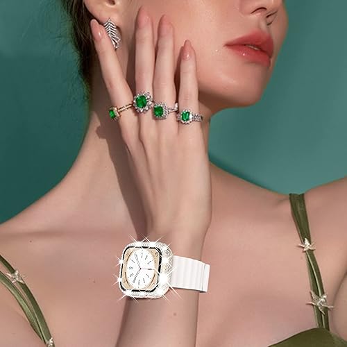 Vista 70 de WINGLE Paquete de 10 fundas protectoras de pantalla para Apple Watch de 1.575 pulgadas SE 3/2/1 Series 6 5 4 con vidrio templado, carcasas Paquete