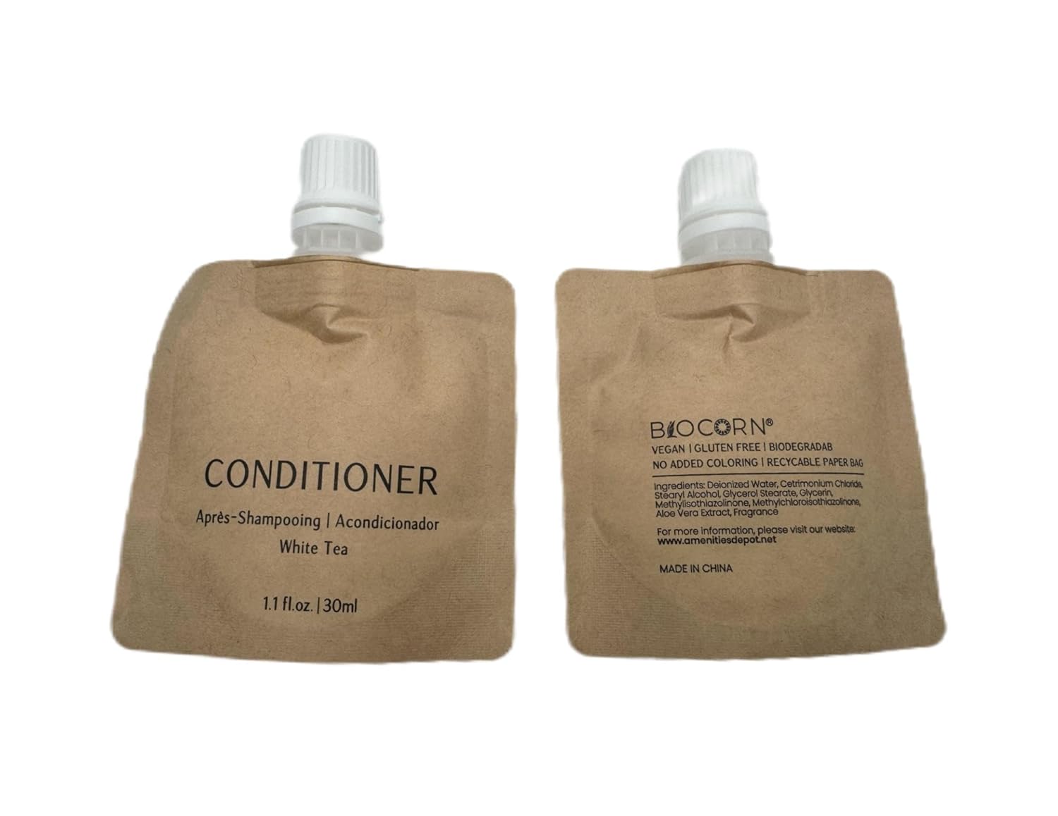 Conditioner Recyclable Kraft Paper Pouch Bag (100 Pack, 1.1oz/30ml) - Image 4